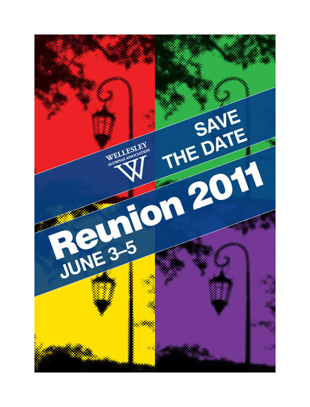Wellesley Reunion save the date postcard