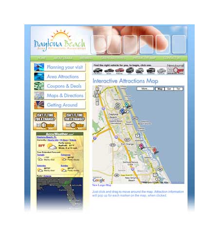 Daytona Beach Area Attractions Association website
